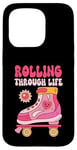 Coque pour iPhone 15 Pro Roller Derby Retro Vintage Design pour Femmes Roller Patinage