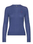 Cable-Knit Cotton Crewneck Sweater Tops Knitwear Jumpers Blue Polo Ralph Lauren