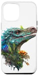 Coque pour iPhone 12 Pro Max Blue Velociraptor Tête de Dinosaure Tête de Raptor Dino