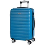 ITACA - Valise Cabine 55x40x20, Valise Cabine, Valise À roulettes, Valise Roulette, Valise Rigide, Résistant, Légère 71250, Bleu Cyan