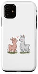 Coque pour iPhone 11 Llama Love Heart Flower Cute Women Kids Men Valentines Day