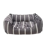 Rosewood Lit pour Petit Chien, Chaton et Chiot Lavable en Machine Super Doux et Confortable Gris rayé 50 x 41 x 13 cm