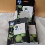 3 x Genuine HP 88XL Cyan 