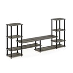 Furinno Turn-N-Tube Grand Entertainment Center, TV Unit, TV Stands, French Oak/Black