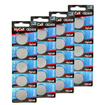 HyCell Button Cell Battery Pack of 20 Lithium Batteries CR2450 3 V Button Battery for Daily Use in Devices such as Remote Controls, Car Keys, Calculators, Scales, etc.