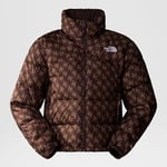 The North Face Women's 2000 Retro Nuptse Jacket Coal Brown TNF Monogram Print (831F OND)