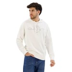 GANT Men's Logo Hoodie Hooded Sweatshirt, Eggshell, XXXL