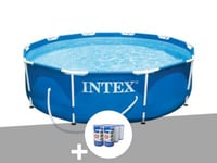 Kit piscine tubulaire Intex Metal Frame ronde 3,05 x 0,76 m + 6 cartouches de filtration