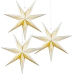 SUNBEAUTY Christmas Paper Stars 7 Pointed 12 Inch White Hanging Paper Star Lanterns Christmas Hanging Lamp Paper Decorations Shade Wedding Birthday Christmas Home Party Decorations