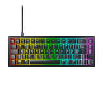 CHERRY XTRFY K5V2 Compact, Clavier de gaming mécanique, format 65 %, Disposition allemande (QWERTZ), Clavier Hot-Swap, CHERRY MX2A RED Switches, Noir