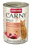 animonda Carny Adult cat food, wet food for adult cats, chicken, turkey + duck heart, 6 x 400g