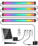 CLV Spot Solaire Exterieur Multicolore avec Télécommande, RGB Lampe Solaire Extérieur Jardin IP66 Projecteur Solaire Couleur 9 Couleurs 5 Modes Dynamiques, 6000MAH, Étanche IP66 pour Terrasses