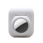 2-in-1 Silikon Deksel for Apple AirPods Gen 1/2 + AirTag - Hvit