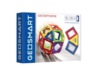 GeoSmart - Jeu de Construction Magnétique - Jeu de Réflexion Educatif - Crée Ta Géosphère - Développe Ton Imagination - 31 Pièces - pour Enfants à Partir de 5 Ans