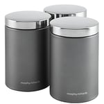 Morphy Richards Accents Kitchen Storage Canisters Set of 3 Titanium - 974067