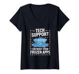 Womens Tech Support Xmas Apps IT Helpdesk Christmas Computer Winter V-Neck T-Shirt