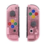 eXtremeRate Cherry Pink Joy con Handheld Controller Housing with Colorful Buttons, DIY Replacement Shell Case for Nintendo Switch Joycon & Switch OLED Joy con – Joy con and Console NOT Included