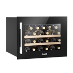 Baridi 60cm Built-In 28 Bottle Wine Cooler With Beech Wood Shelves LED  Black