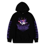 Cute Kuromi Cartoon Anime Hoodies Sweatshirt Women Kawaii Pullover Hooded Tops Cosplay Costume For Fans-G Black M