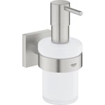 GROHE START CUBE såpedispenser m/holder glass/metall Supersteel