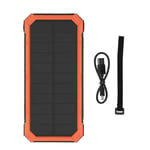 Solar Power Bank Orange 30000mAh 10W Wireless Charge PD Fast Charging SOS SD