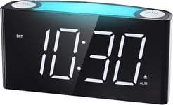 Alarm  Clock  Loud  with  7  Colors  Light ,  Bedside  Alarm  Clock  Mains  Powe