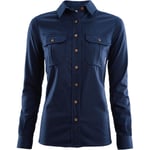 Aclima Womens LeisureWool Reborn Shirt (Blå (CHECK NAVY/JEANS) Medium)