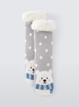 John Lewis Polar Bear Fleece Lined Lounge Socks