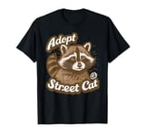 Adopt a Street Cat, Cute Raccoon Design Tee, Animal Lovers T-Shirt