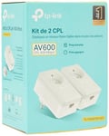 TP-Link CPL AV500 (600 Mbps Debit), 1 Port Fast Ethernet, Prise Integrated French Version, Pack of 2 CPL (TL-PA4015P KIT) White