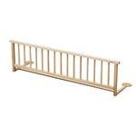 Barrière de Lit Enfant Non Pliante Audrey, 35cm x 127cm Taille, Bois Naturel Finition Vernis