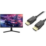 KOORUI 24 Inch Computer Monitor - FHD 1080P Gaming Monitor 165Hz VA 1ms, AdaptiveSync Technology & BENFEI [VESA Certified] DisplayPort to DisplayPort 1.8 Meter Cable, DP to DP Male to Male Cable