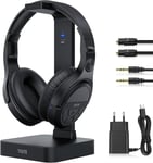 Casque Tv Sans Fil Avec 2.4Ghz Rf Chargement De L'Émetteur Casque Audio Sans Fil Casque Hi-Fi Écouteurs Casque Supra-Auriculaire Avec Numérique Optique Port De Sortie Aux/3,5Mm/Rca[QUE070710]