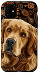 Coque pour iPhone 11 Marron Pop Art Paisley Golden Retriever Dog Mom