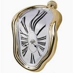 Horloge Fondante, Montre Salvador Dali Horloge Fondue Pour Étagère Décorative De Bureau À Domicile, Table De Bureau, Cadeau Créatif Amusant, Or