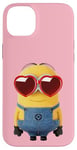 Coque pour iPhone 14 Plus Minions Cute Bob In Love Heart Shaped Glasses Portrait