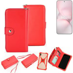 2in1 cover wallet + bumper for Vivo X200 mini Phone protective Case red