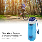 (Blue)Water Bottle W/ Filter 750ML Removable Washable Multi Layer Filtration UK