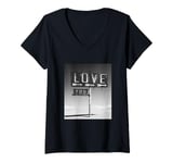 Womens Love You Black White T-Shirt Print I Love You Hoodie V-Neck T-Shirt