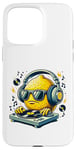 Coque pour iPhone 15 Pro Max Cool Lemon DJ Casque audio