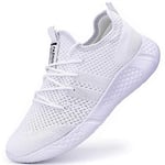 Basket Jogging Sneakers Hommes Chaussure de Course Trainer Tennis Sport Homme Gym Fitness Ourdoor Running Blanc 44