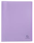 Exacompta - Réf. 88475E - Carton de 10 Protège-documents Chromaline Pastel - 40 pochettes cristal lisse - 80 vues - pour A4 - dim 24 x 32 cm - couverture en polypro recyclé translucide mauve