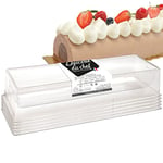 Epicerie du Chef - 5 Moules à Bûche de Noël - Gouttières de Bûche 33 cm pour 10 à 12 Personnes - Moules Dessert de Noël - Plastique Semi-Rigide Transparent - EDC9465