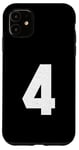 Coque pour iPhone 11 #4 Maillot Varsity Uniforme Numéro Sport