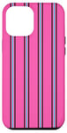 Coque pour iPhone 12 Pro Max Rose Bleu Noir Rayé Girly Esthétique Preppy Stripe