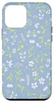 Coque pour iPhone 12 mini Bleu délicat motif floral Cottagecore Esthétique