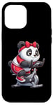 Coque pour iPhone 13 Pro Max Panda sur vélo d'appartement Gym Fitness Entraînement Sport