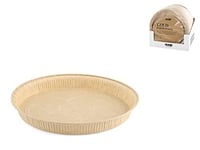 HABI GOLD - Lot de 4 moules à gâteaux ronds en papier antiadhésif, Kit de moules en matière recyclable, naturelle, biodégradable, résistante, Made in Italy, Diamètre 23 cm - Beige