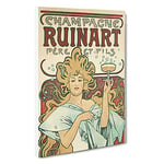 Champagne Ruinart Vol.1 By Alphonse Mucha Canvas Print for Living Room Bedroom Home Office Décor, Wall Art Picture Ready to Hang, 30 x 20 Inch (76 x 50 cm)