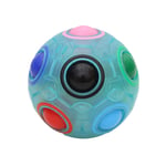 JEG Rainbow Puzzle Ball Magic Cube Fidget Toy Speed Cube Ball Fun Stress Reliever Magic Ball Brain Teasers Games Fidget Toys for Children Teen & Adults (Blue, One Size)